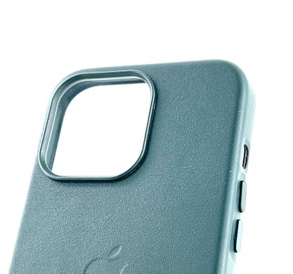 Чехол leather case (MagSafe) green